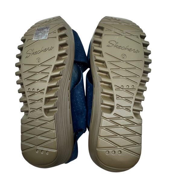 Skechers Perforated Suede Slingback Demi Wedge Comfort Sandals Women's Size 9 - Picture 8 of 9